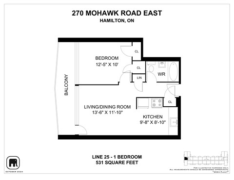 A floor plan for a home at 270 Mohawk Road East in Hamilton, ON.